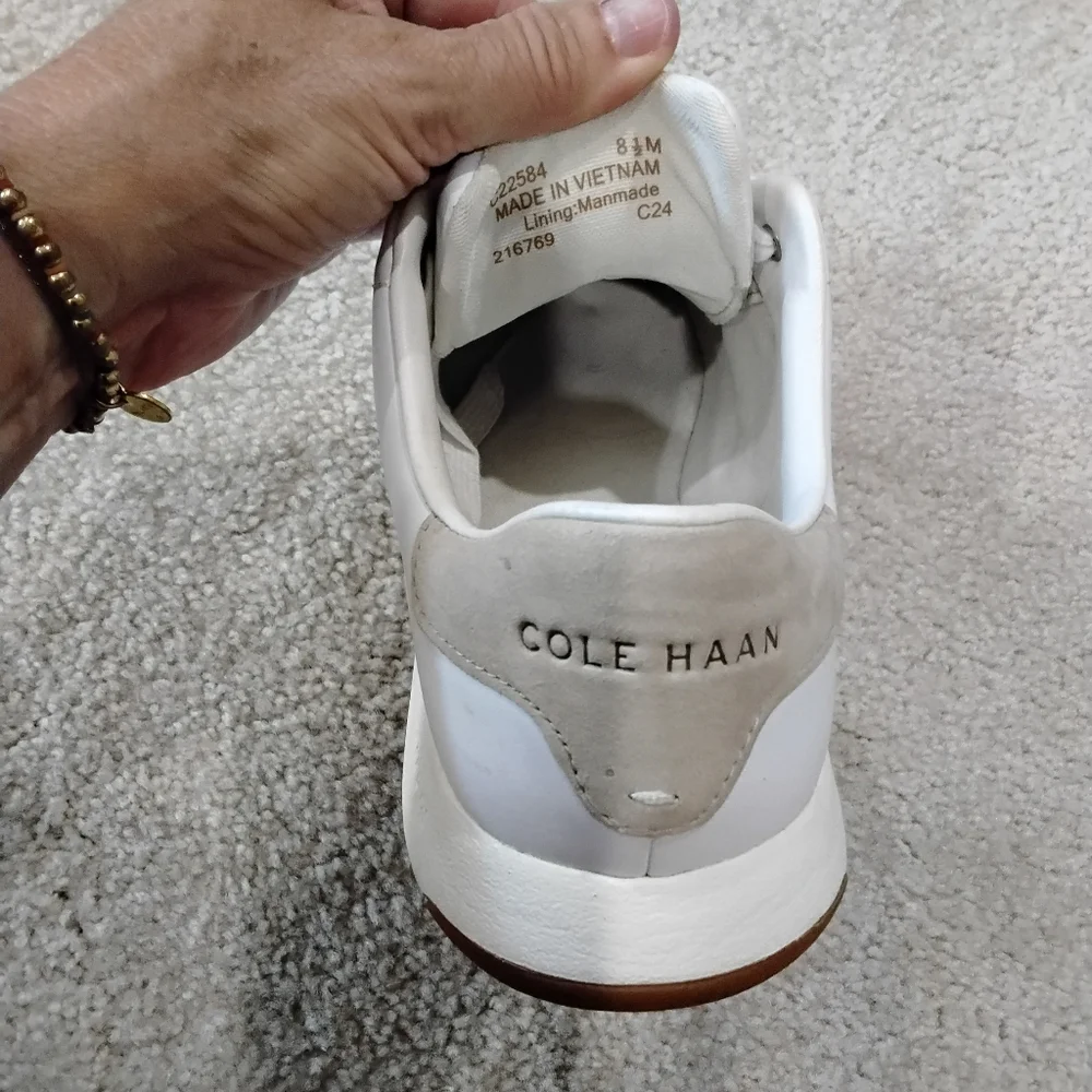 Cole Haan White Leather Sneakers - Picture 2 of 5